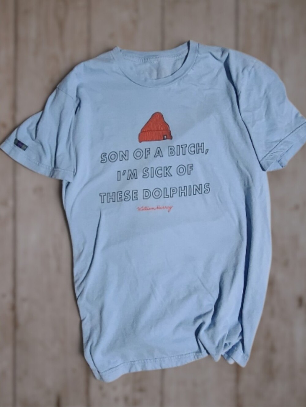 William Murray Golf The Life Aquatic Steve Zissou Dolphin Graphic Tee L